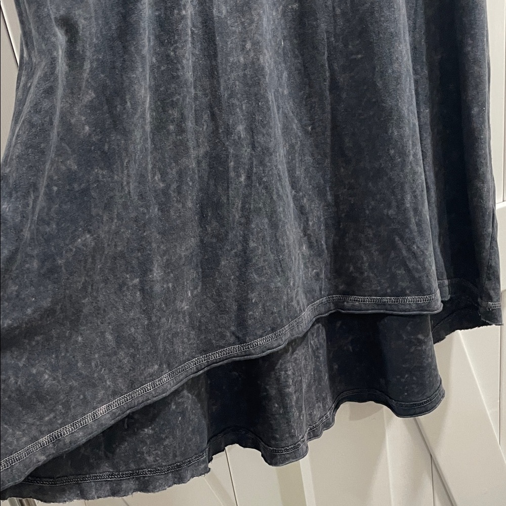 Free People Movement Blue Grey Tunic Leg Day Top XS Oversized Raw Edge - Picture 6 of 8